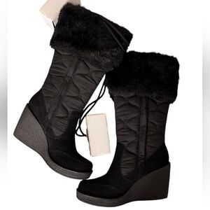 Report Black Quilted Boots 9 new